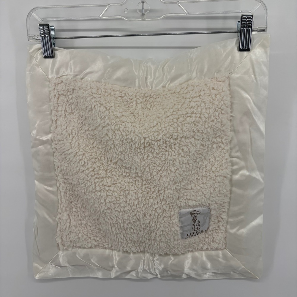 Little Giraffe Chenille Cream Mini Blanky Security Blanket Ivory Plush Lovey 15"